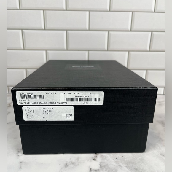 Saint Laurent YSL  Pouch Monogram Piumotto  Mink - Picture 14 of 14